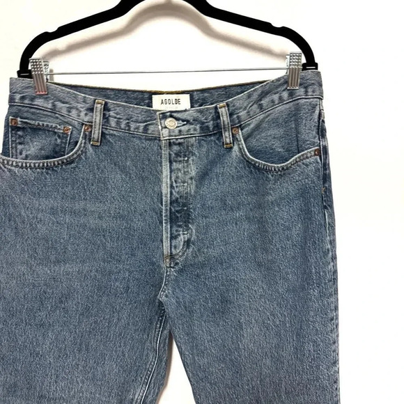 NWOT $198 AGOLDE Relaxed Boot Jeans - Frayed Hem Denim Organic Cotton Mid-Rise - Picture 2 of 11